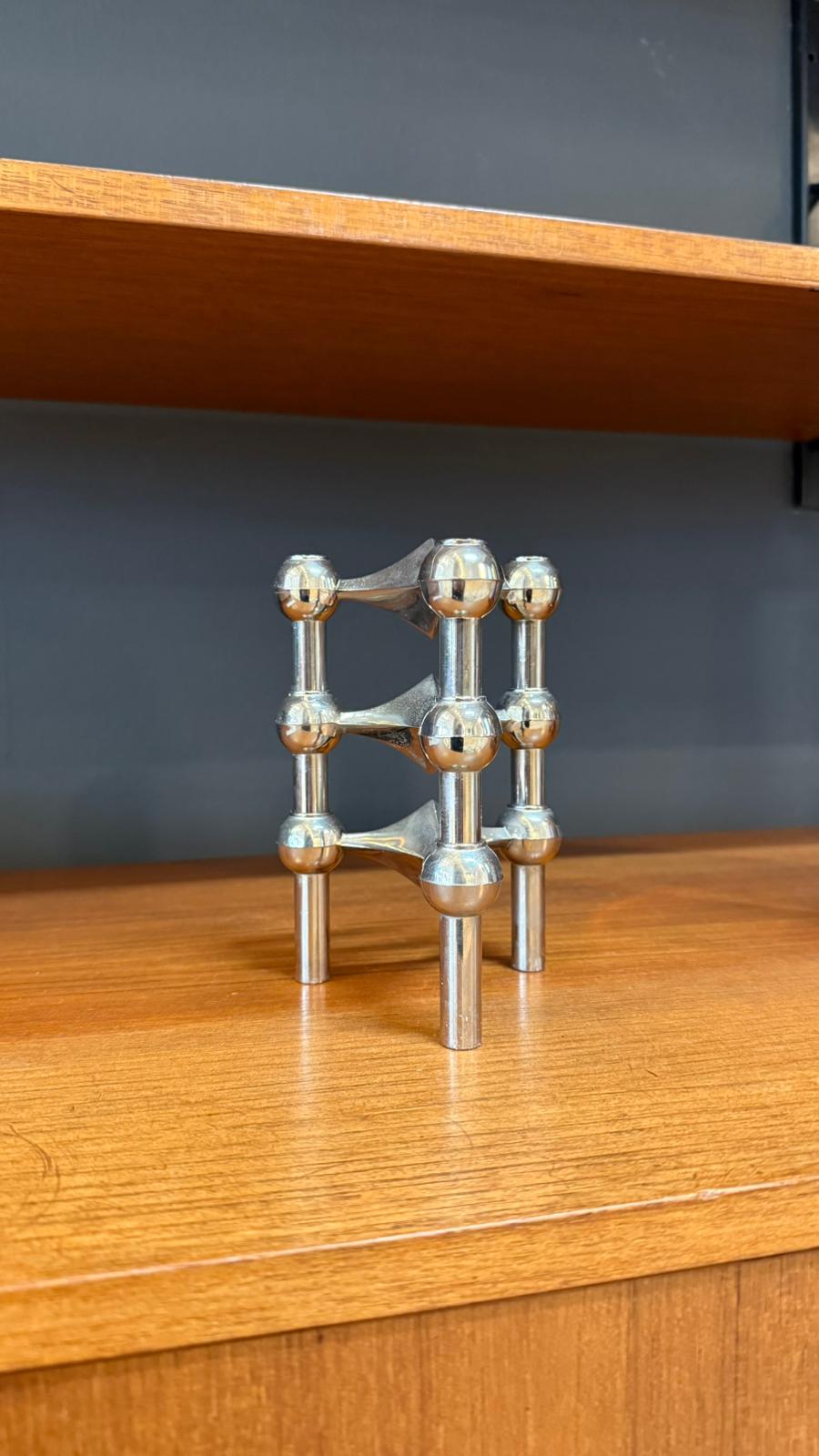 „Stoff & Nagel“ – Kerzenhalter-Set aus 3 Teilen