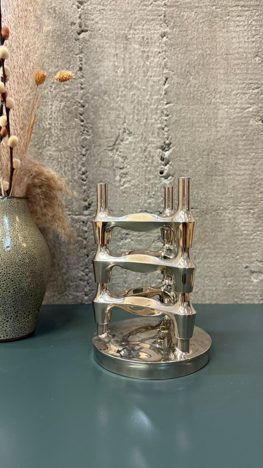 „Stoff & Nagel“ - Kerzenhalter-Set aus 4 Teilen