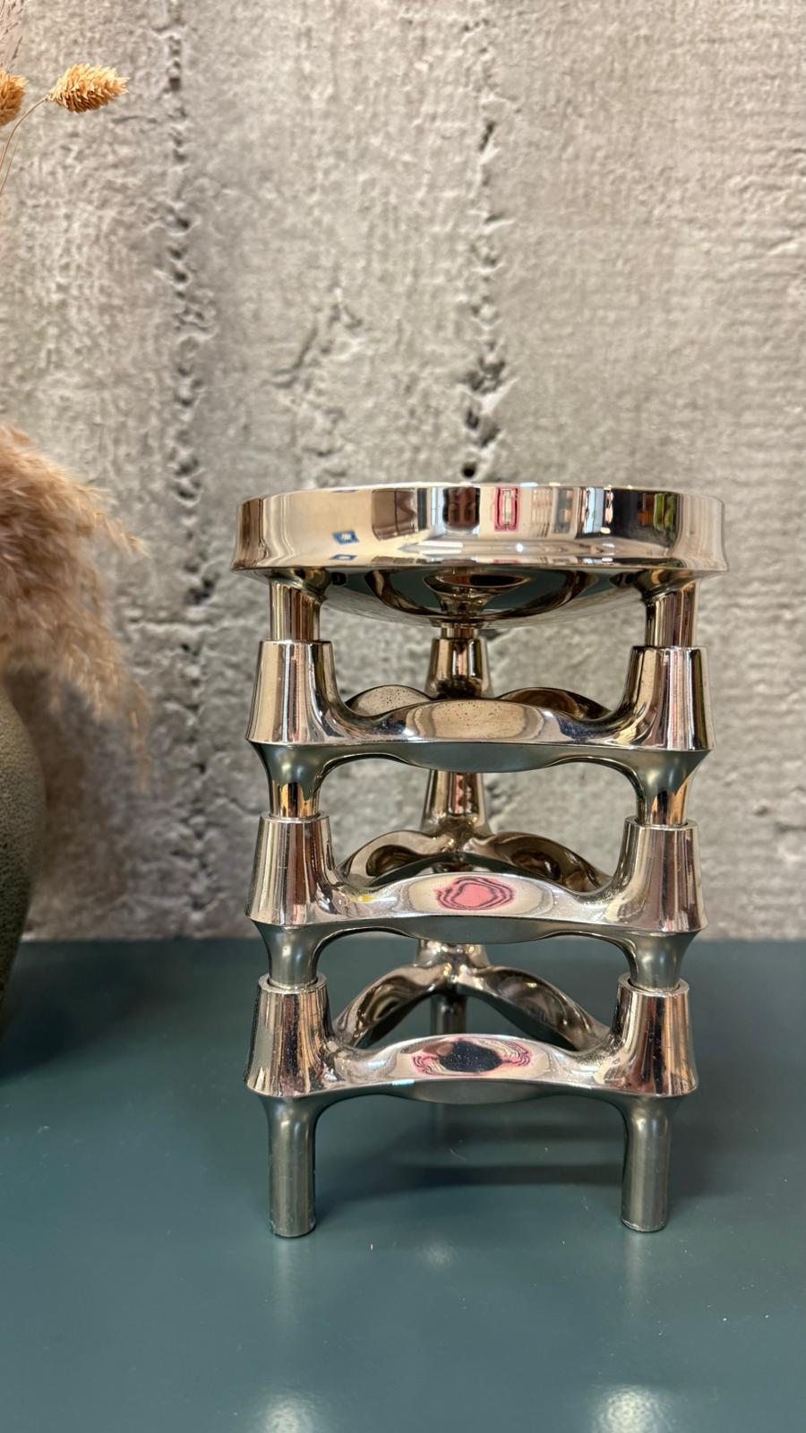 „Stoff & Nagel“ - Kerzenhalter-Set aus 4 Teilen